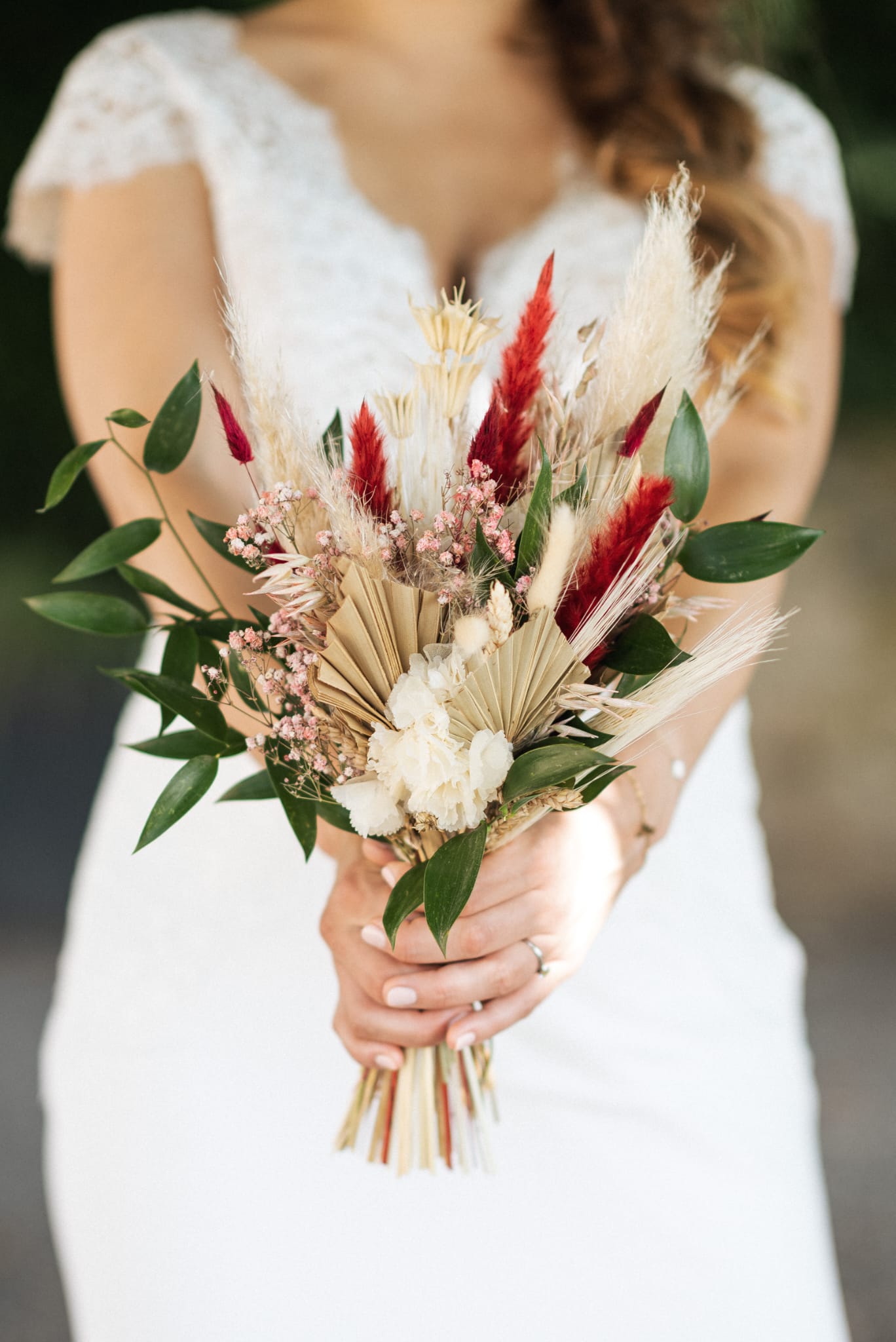 Mariage Genève fleurs séchées bohème